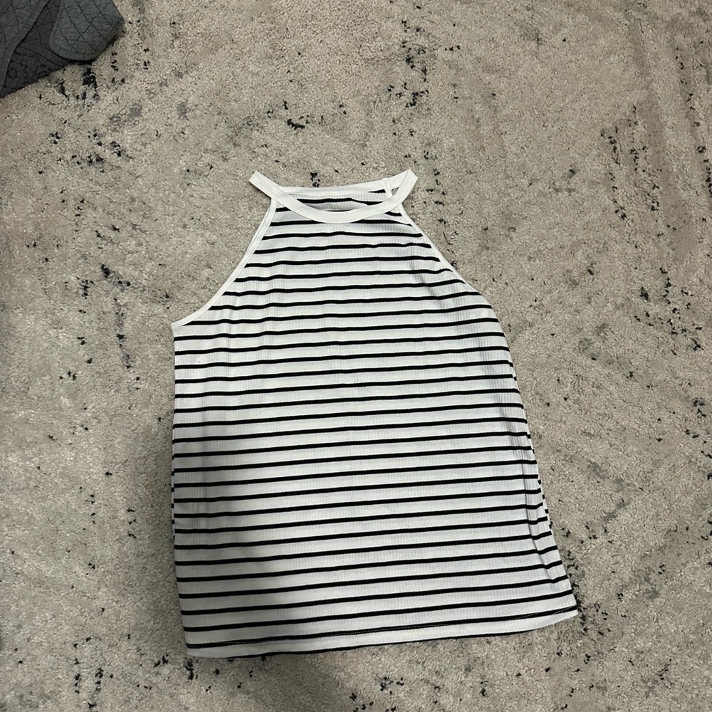 Striped Halter Neck Women's Top